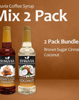 Syruvia Coffee Syrup Variety Pack  Brown Sugar Cinnamon  Coconut GlutenFree Kosher 254 fl oz Bottles  Enhance Your Coffee Experience with Premium Flavoring Syrups