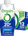 Orgain Clean Protein Shake, Grass Fed Dairy - 11 Fl Oz (Pack of 12)