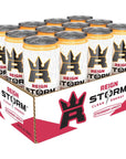 REIGN Storm Strawberry Apricot Fitness  Wellness Energy Drink 12 Fl Oz Pack of 12