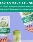 Jade Leaf Matcha Collagen Matcha Latte Sugar Free Premium Barista Crafted Mix - Monkfruit Sweetened - Authentic Japanese Origin (5.3 Ounce Pouch)