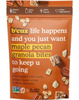 B'cuz Granola Bites 4-Bag Gluten Free Healthy Snacks for adults, Healthy Granola Gluten Free Snack - Kosher Snacks for Kids, Vegan Snack - 3 oz Maple-Pecan (Pack of 4)