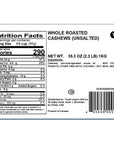 Yupik Roasted Unsalted Whole Cashews 22 lb GlutenFree Kosher Vegan Crunchy Nuts Lightly Roasted No Added Salt Source of Protein  Iron Savory Snacks