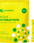 Dynatech Hydration Electrolyte Powder Packets-Non-GMO- Gluten Free - Sodium & Sugar Less- Contains BCAAs & Multi-Vitamins Electrolyte Drink Mix, Lemon Flavor- 20 Single-Serving Stick