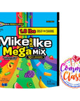 Mike and Ike Mega Mix Stand Up Bag 18 lbs 1 Pack  Chewy Movie Candy Bulk Size 18 lb  Comes with Common Classic Candy Sticker