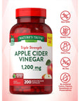 Nature's Truth Apple Cider Vinegar Capsules | 1200mg | 200 Pills | Extra Strength | Value Size | Non-GMO, Gluten Free Supplement