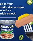 Armour Jalapeno Vienna Sausage 46 oz Can Pack of 6 with By The Cup Toothpicks