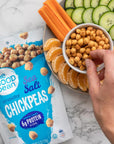 The Good Bean Crunchy Chickpeas  Sea Salt  6 Pack 6 oz Resealable Bag  Roasted Chickpea Beans  Vegan Snack with Good Source of Plant Protein and Fiber