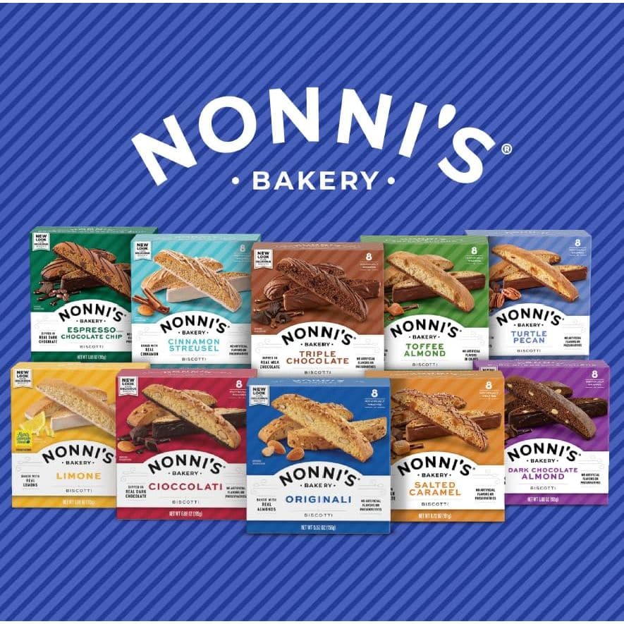 Nonnis Salted Caramel Biscotti Italian Cookies  3 Boxes  Biscotti Individually Wrapped Cookies  Italian Biscotti Cookies wRich Milk Chocolate  Sea Salt  Kosher  672 oz