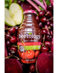 Beetology Organic Beet and Cherry Juice 845oz 6 Pack  100 Cold Pressed  Heart Healthy  Nutrient Packed Vegetable Juice  Vibrant Flavor