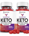 Justified Laboratories (2 Pack) Transform Keto ACV Gummies 1000MG Vegan Non GMO with Pomegranate Juice Beet Root B12 120 Gummys