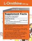 NOW Supplements, L-Ornithine (L-Ornithine Hydrochloride) 500 mg, Amino Acid, 120 Veg Capsules