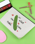 Pickle Makeup Bag Pickle Gifts Pickle Party Gift Cosmetic Bag Funny Pickle Gifts for Women Vegetarian Gag Gifts Birthday Gifts for Pickle Lovers Best Friend Pickle Gift Pickle Themed Gifts