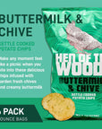 Hen of the Woods Kettle Cooked Potato Chips, Buttermilk and Chive Flavor, 6 Ounce Bag, 6-Pack