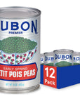 BUSHS BEST 15 oz Canned Dubon Petit Pois Green Peas Source of Plant Based Protein and Fiber Vegetarian Low Fat  Gluten Free Pack of 12