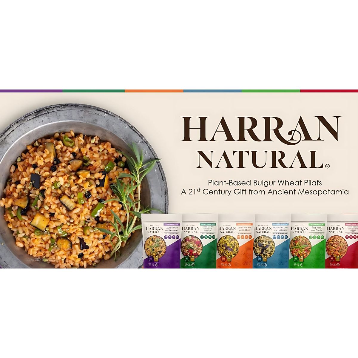 Harran Natural Whole Grain Freekeh Pilaf 187 g Plant Based Protein Meal in Microwavable Heat  Eat Pouch  Low GI Index Farik  Vegan Superfood with Chickpea Mushroom Olive Oil