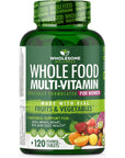 Whole Food Multivitamin for Women - Natural Multi Vitamins, Minerals, Organic Extracts - 120 Tablets