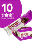 think! Protein Bars, High Protein Snacks, Gluten Free, Kosher Friendly, Chocolate Fudge, Nutrition Bars, 2.1 Oz per Bar, 10 Count (Packaging May Vary)