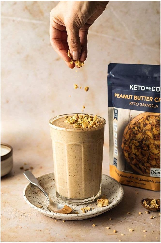 Keto Peanut Butter Crunch Granola by Keto and Co | Just 2.7g Net Carbs Per Serving | Gluten Free, Low Carb, Diabetic Friendly, Naturally Sweetened, No Added Sugar, Non-GMO | (10 Servings)