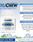 Xylichew 100 Xylitol Chewing Gum  Non GMO Non Aspartame Gluten Free and Sugar Free Gum  Natural Oral Care Relieves Bad Breath and Dry Mouth  Ice Mint 60 Count