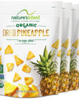 Natures Intent Organic Dried Pineapple  4 Pack x 35 Ounce  A Healthy Snack  Vegan Vegetarian USDA Organic NonGMO and GlutenFree with No Added Sugars or Preservatives  Real Dried Fruit