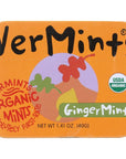 Organic Breath Mints by VerMints GingerMint Flavor All Natural NonGMO Nut Free Gluten Free Vegan KSA Kosher Pack of 6 141oz Tins