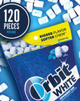 ORBIT Gum WHITE Peppermint Sugar Free Chewing Gum 85 Ounces Resealable Bag 120 Pieces 8 Pack