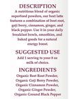 Cherie Sweet Heart Beet Latte PlantBased Powder Drink Mix Beet Goji Berry Cinnamon Ginger Black Pepper Powder Organic NonGMO Gluten Free Vegan 8 oz