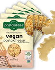 Pastabilities Vegan Ruffles Mac and Cheese 8 Ounce Boxes Pack of 6  Wheat Based Pasta Delicious Taste Non GMO Vegan Pasta and Cheese 10g of Protein