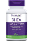 Natrol Mood & Stress DHEA 25mg, Dietary Supplement for Balance of Certain Hormone Level and Mood Support, 90 Capsules, 90 Day Supply