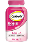 Caltrate 600 Plus D3 Calcium and Vitamin D Supplement Tablets, Bone Health Supplements for Adults - 200 Count