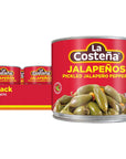 La Costeña Whole Pickled Jalapeño Peppers  Pickled Green Hot Jalapeños  12Ounce Can Pack of 12