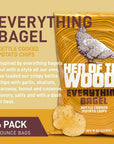 Hen of the Woods Kettle Cooked Potato Chips, Everything Bagel Flavor, 6 Ounce Bag, 6-Pack