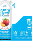 Positive Beverage IMMUNITY BOOST Perfectly Peach  12-oz Can, Pack of 12