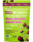 B'cuz Granola Bites 4-Bag Gluten Free Healthy Snacks for adults, Healthy Granola Gluten Free Snack - Kosher Snacks for Kids, Vegan Snack - 3 oz Cherry-Pistachio (Pack of 4)