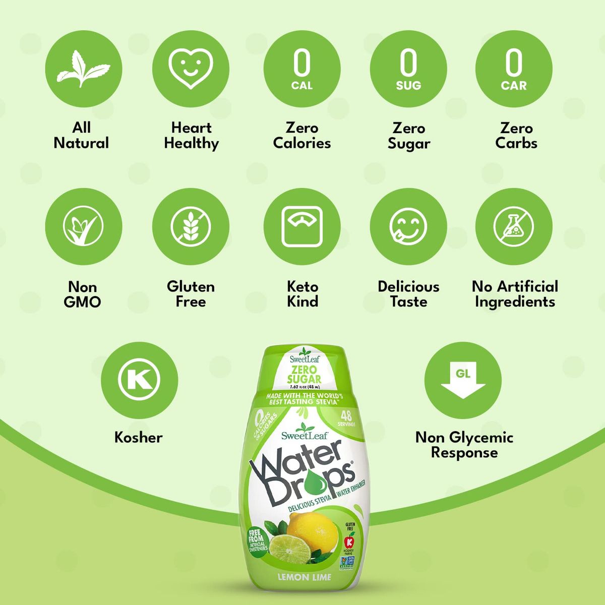 SweetLeaf Water Drops Lemon Lime  Water Enhancer Sugar Free Stevia Water Flavoring Drops 162 Oz Ea Pack of 3