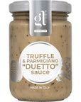 Truffle  Parmigiano Duetto Cream Sauce Tartufi Pasta Sauce Condiment 130 gr 46 oz DOP Parmigiano Reggiano Product of Italy GL Truffle