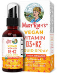 MaryRuth's Vitamin D3 K2 Liquid Spray | Supplement for Adults & Kids | Calcium Absorption Strong Bones | Vegan | Non-GMO | Gluten Free | 1 Fl Oz