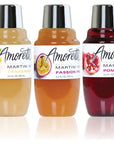 Amoretti Premium Martini Cocktail Mix Exotic Minis Tangerine Pomegranate and Passion Fruit 3 Count