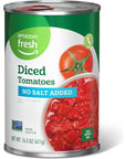 Amazon Fresh Diced Tomatoes No Salt Added 145 Oz Previously Happy Belly Packaging May Vary