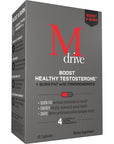 Mdrive Boost and Burn Testosterone Booster and Fat Burner for Men, Energy, Strength, Stress Relief, KSM-66 Ashwagandha, Advantra Z, Chromax, 60 Capsules