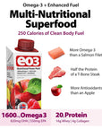 EO3 Omega-3 Multi-Nutritional Fruit Smoothie | 100% Cod Liver Oil | Whey Protein, Vitamins, Antioxidants, Collagen | Gluten Free, No Added Sugar, No Preservatives | Ready-to-Drink | 6 Pack, 8.4 Fl Oz