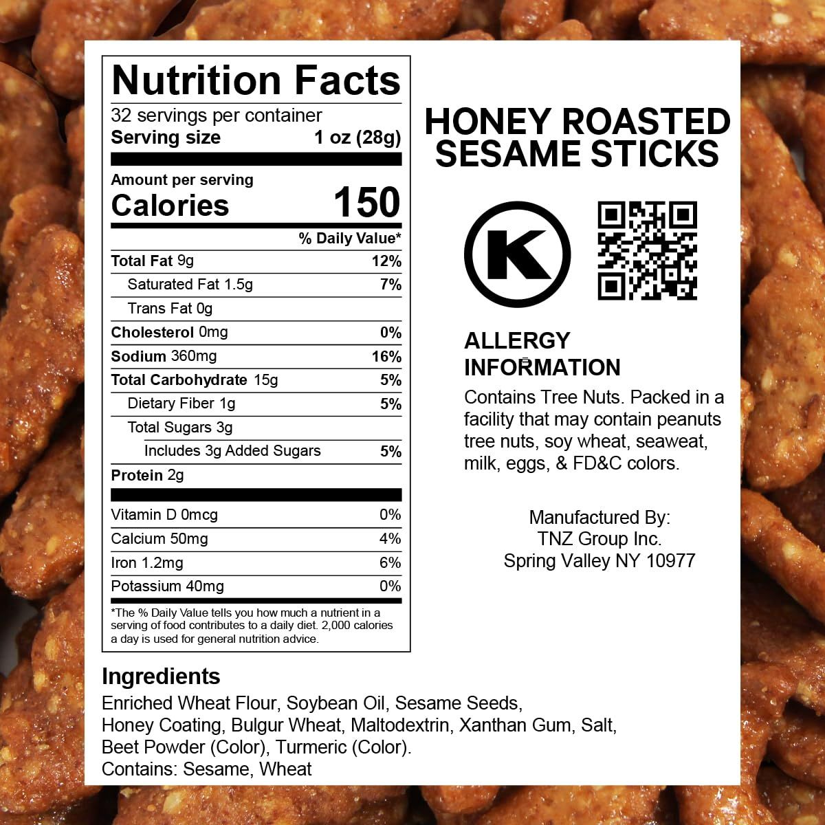 Sesame Sticks Honey Roast Flavor  Delicious and Fresh Sesame Sticks Snacks with the Perfect Mix of Sweet and Salty Flavor for Midday Snacking Office OnTheGo Indulgence 2LB