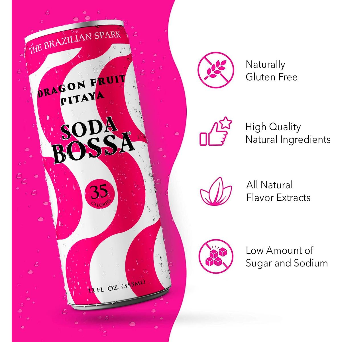 Soda Bossa Soda Variety Pack Brazilian Inspired Soda Real Cane Sugar Low Calorie Canned Soda Refreshing Tropical Flavored Sodas Vegan Soda Assorted Soda Pack of 8 Sodas 12 fl oz per Can Soda