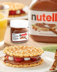 Nutella Hazelnut Spread 16 Mini Glass Jar 088 oz Set with a Sophley 3 EcoFriendly Unwrapped Wooden Taster Spoon  50Pack