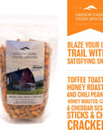 Oregon Farm Fresh Snacks Blazing Trail Sweet  Spicy Mix  Assortment of Tasty Nuts and Crunchy Crackers  Healthy and Satisfying Snack  Great Munchies for Game Night Hiking Beer Pub  16oz Pouch