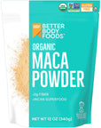 BetterBody Foods Organic Maca Powder NonGMO  GlutenFree 12 Ounce