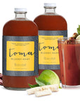 Toma Bloody Mary Mix Horseradish Gluten Free Vegan Low Carb Keto Friendly Low Sodium Premium Cocktail Mixer 32oz Bottle Pack of 2