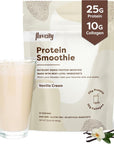 FlavCity Protein Powder Smoothie, Vanilla - 100% Grass-Fed Whey Protein Smoothie with Collagen (25g of Protein) - Gluten Free & No Added Sugars (29.63 oz)