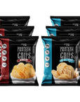 Protein Chips, 14g Protein, 3g-4g Net Carbs, Gluten Free, Keto Snacks, Low Carb Snacks, Protein Crisps, Keto-Friendly, Made in USA (Barbecue & Sea Salt Vinegar, 6 Pack)