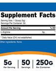 Nutricost L-Arginine (250 Grams) - Pure L-Arginine Powder - 5000mg Per Serving; 50 Servings